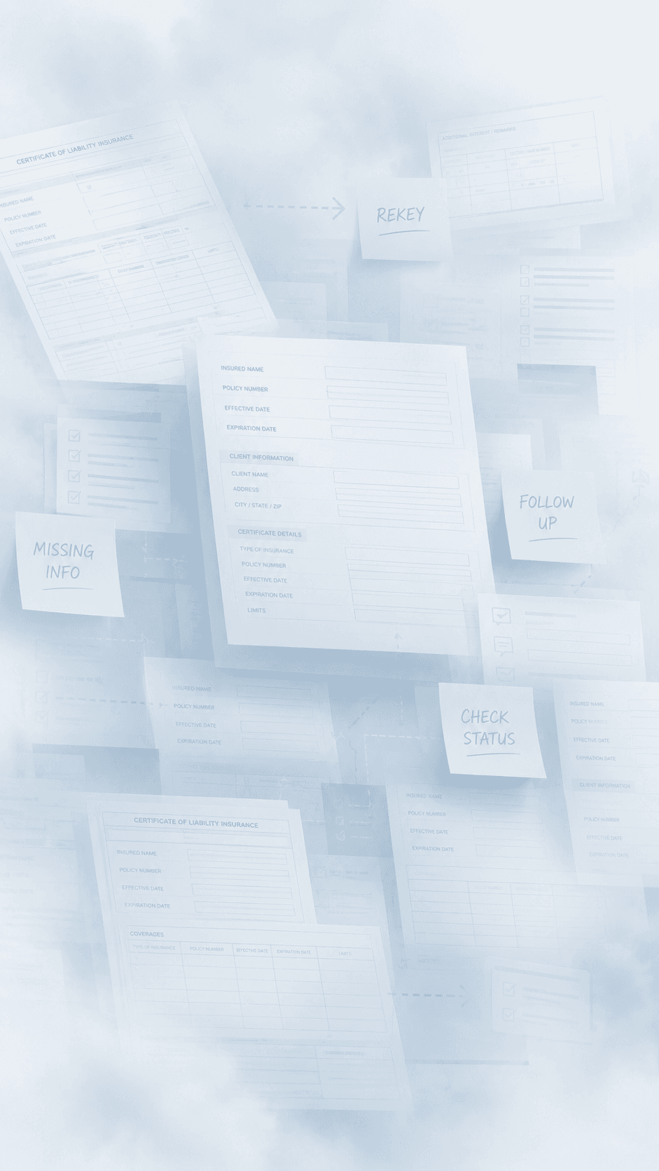 Cluttered desk with paperwork, sticky notes, and coffee — the real cost of administrative work
