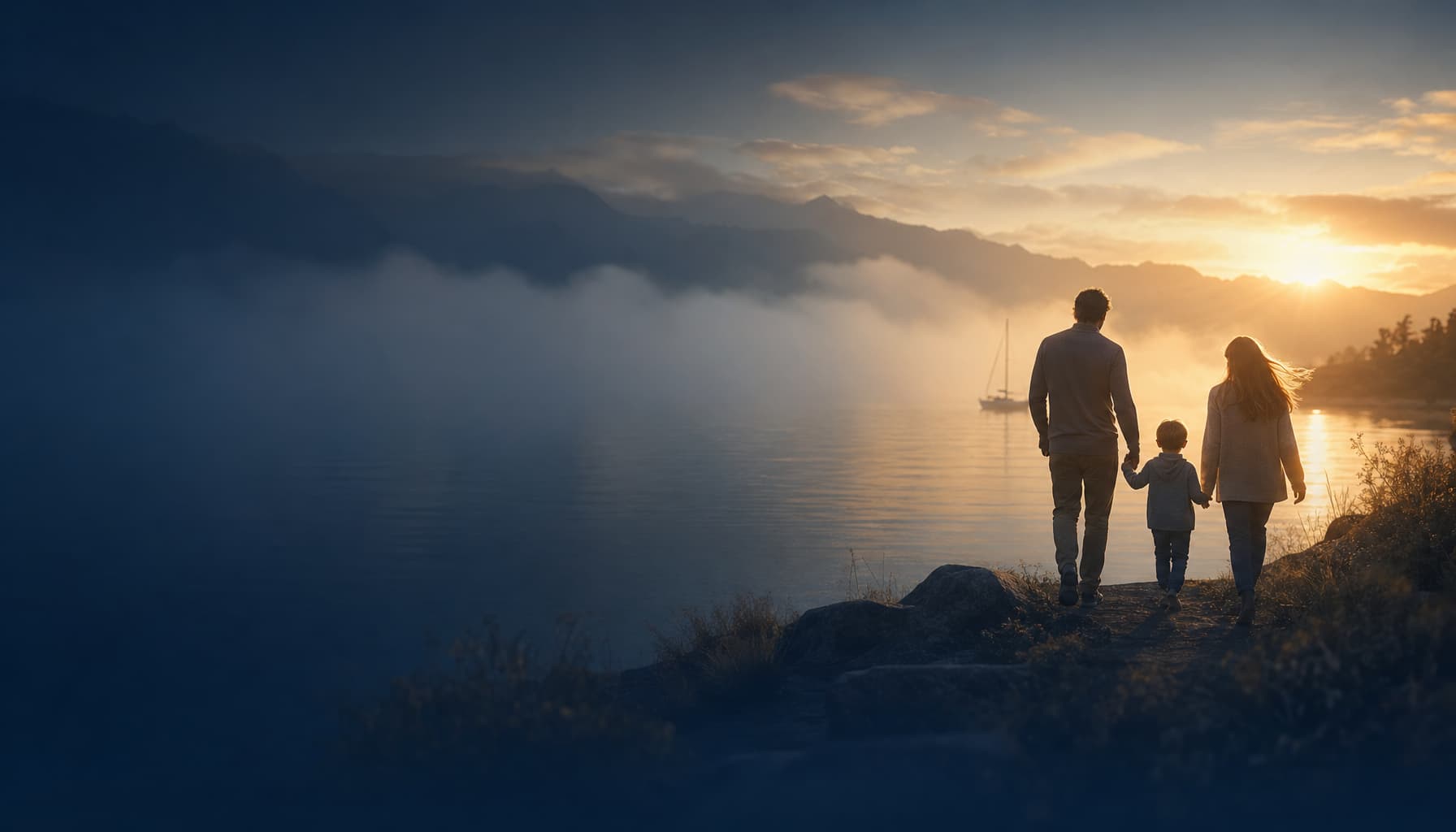 Family at sunset — what comes after the workday
